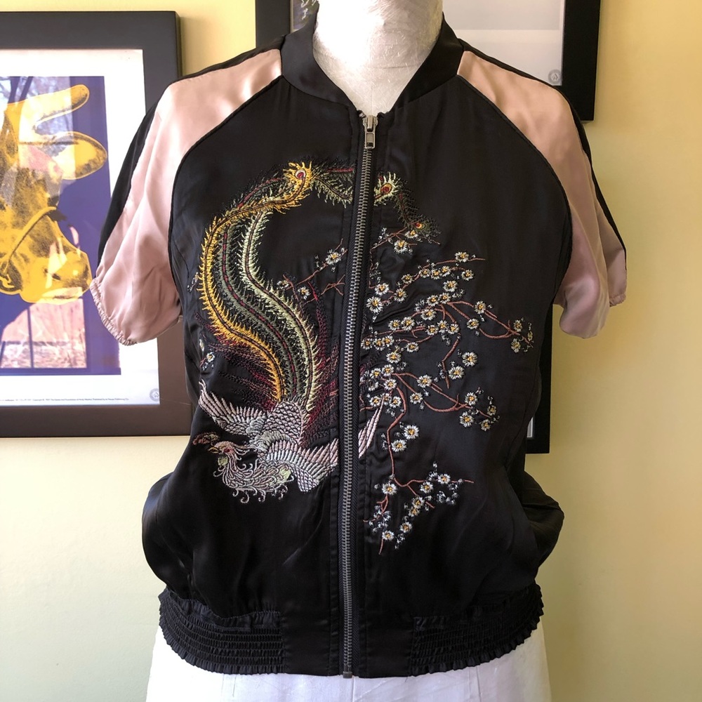 Jolt Short Sleeve Baseball Jacket with Embroidery